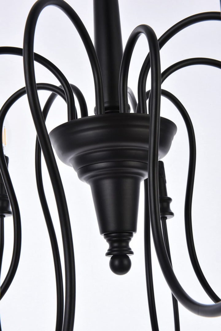 9 Lights Pendant In Black
