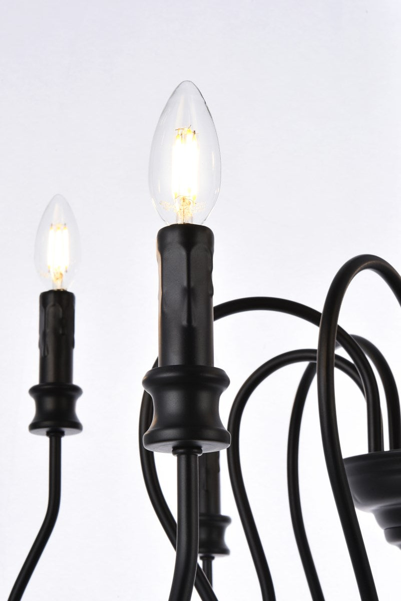 9 Lights Pendant In Black