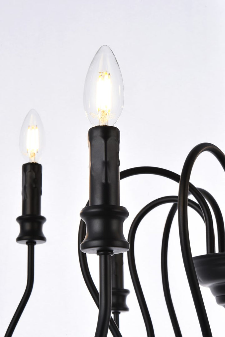 9 Lights Pendant In Black