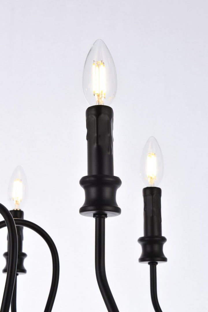 6 Lights Pendant In Black