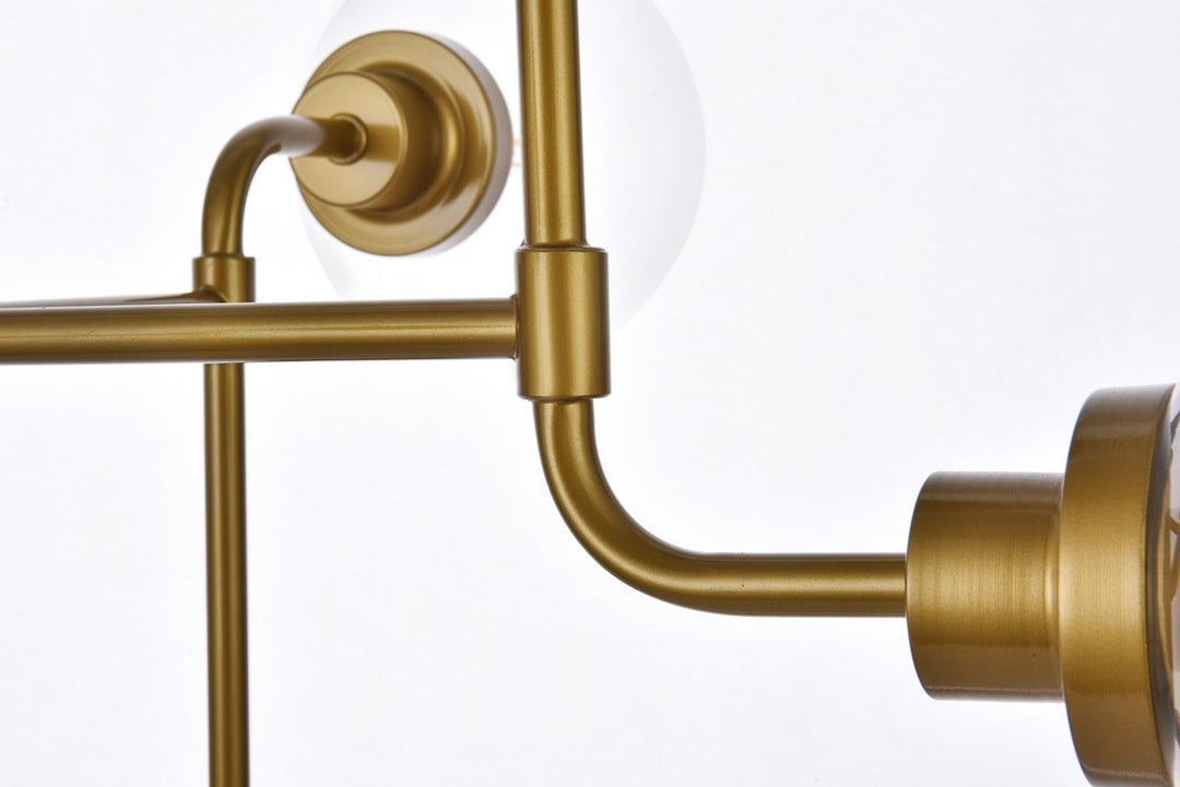 8 Lights Pendant In Brass With Clear Shade