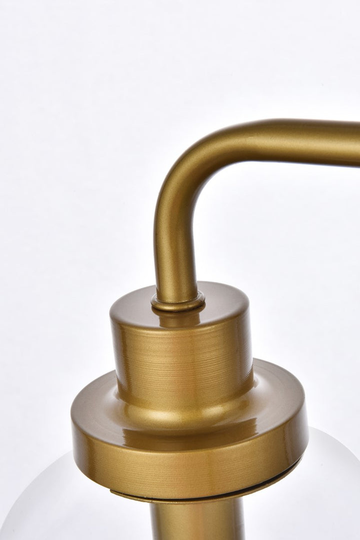 4 Lights Bath Sconce In Brass With Clear Shade