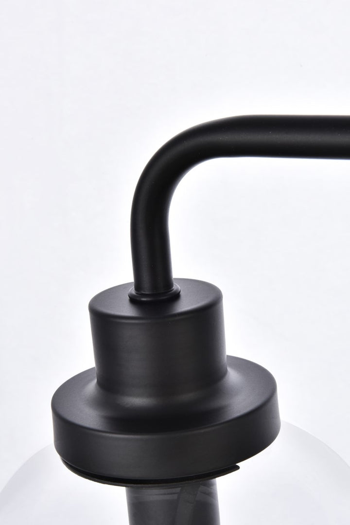 4 Lights Bath Sconce In Black With Clear Shade