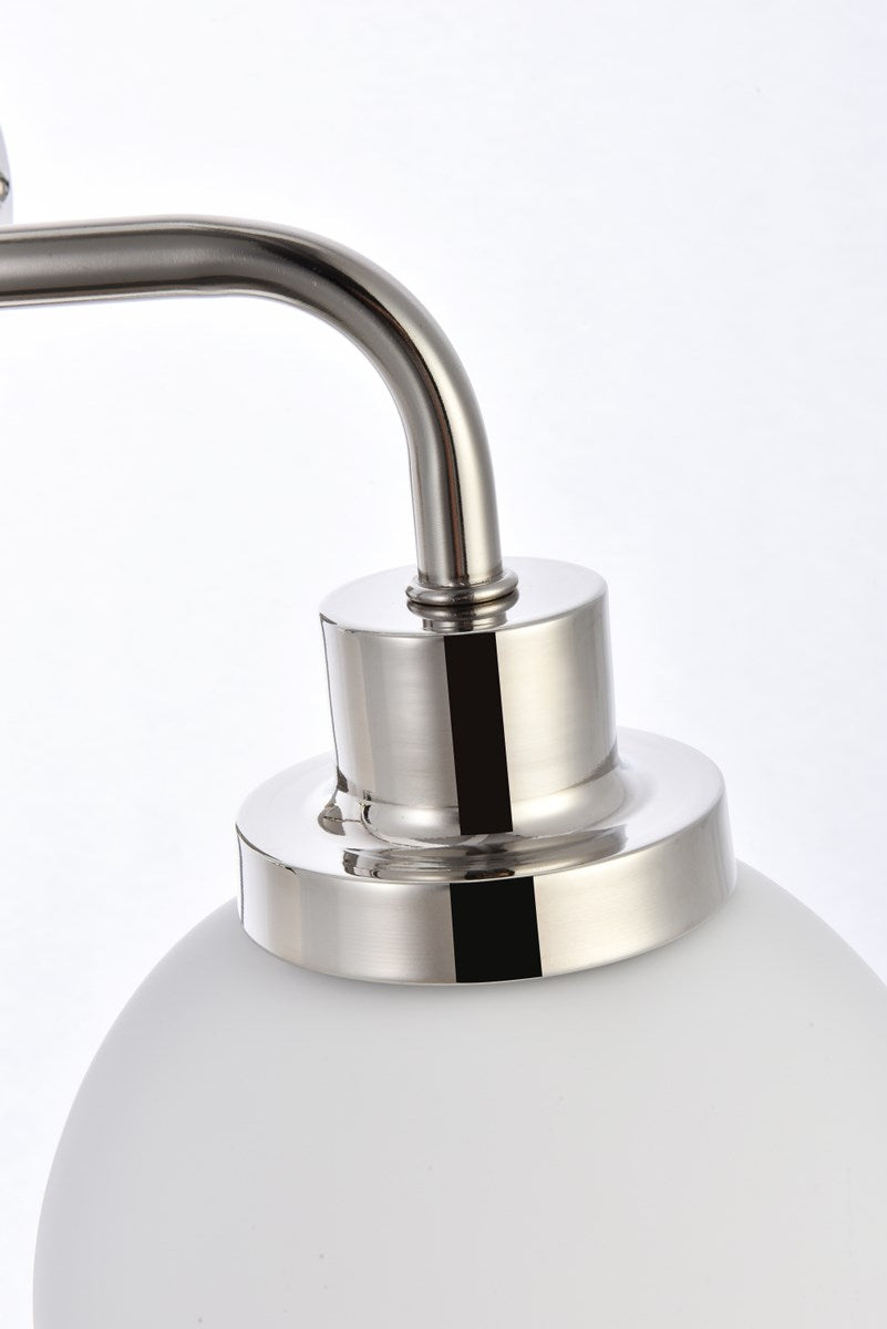 4 lights bath sconce in polished nickel with frosted shade