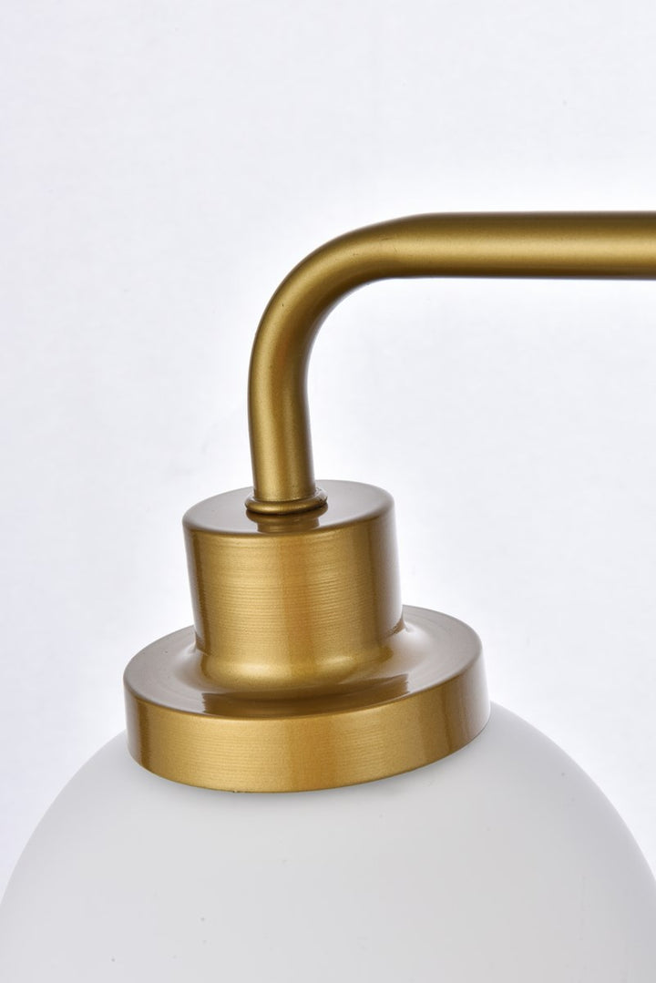 4 Lights Bath Sconce In Brass With Frosted Shade