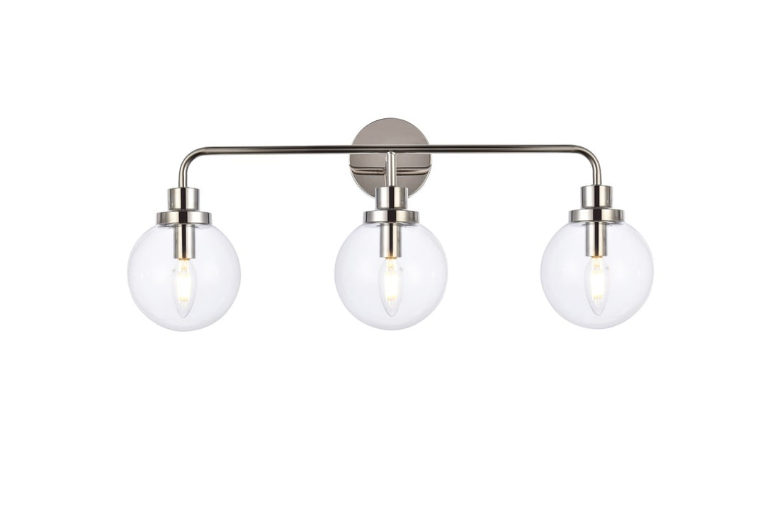 3 lights bath sconce in polished nickel with clear shade by Living District