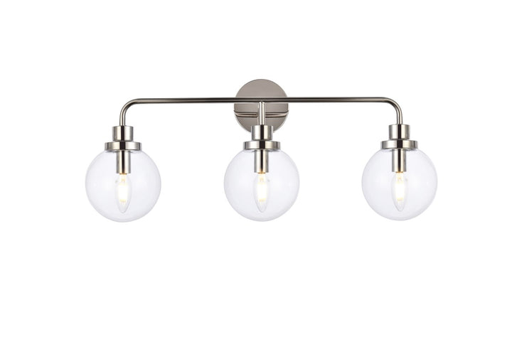 3 lights bath sconce in polished nickel with clear shade by Living District