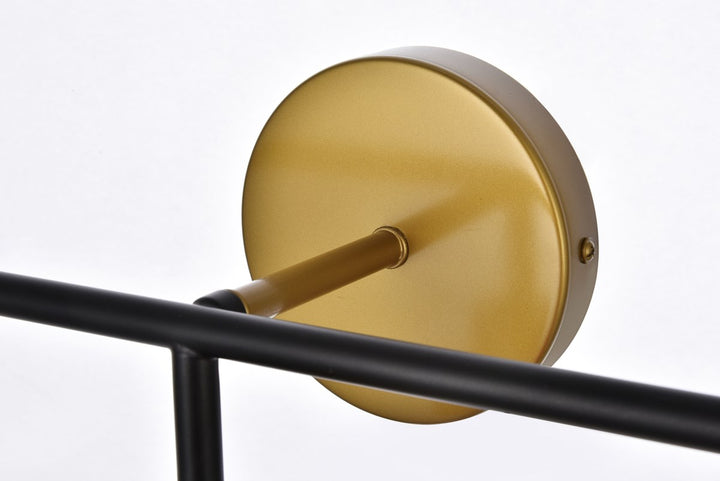 3 Lights Bath Sconce In Black With Brass With Clear Shade
