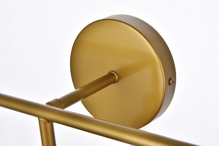 3 Lights Bath Sconce In Brass With Clear Shade