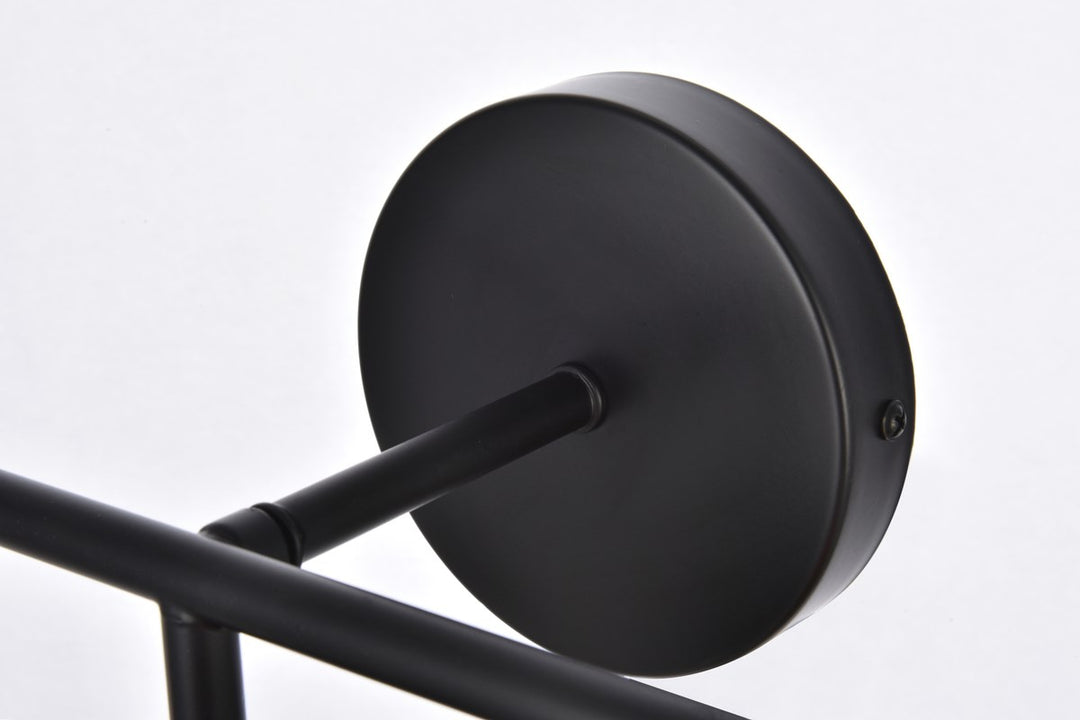 3 Lights Bath Sconce In Black With Clear Shade