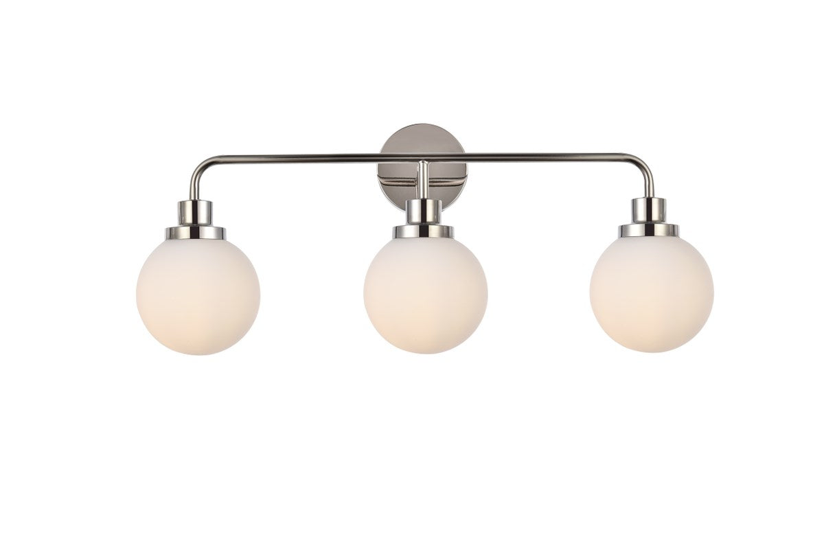 3 lights bath sconce in polished nickel with frosted shade by Living District