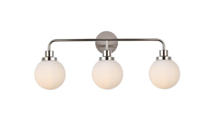 3 lights bath sconce in polished nickel with frosted shade by Living District