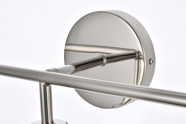 3 lights bath sconce in polished nickel with frosted shade