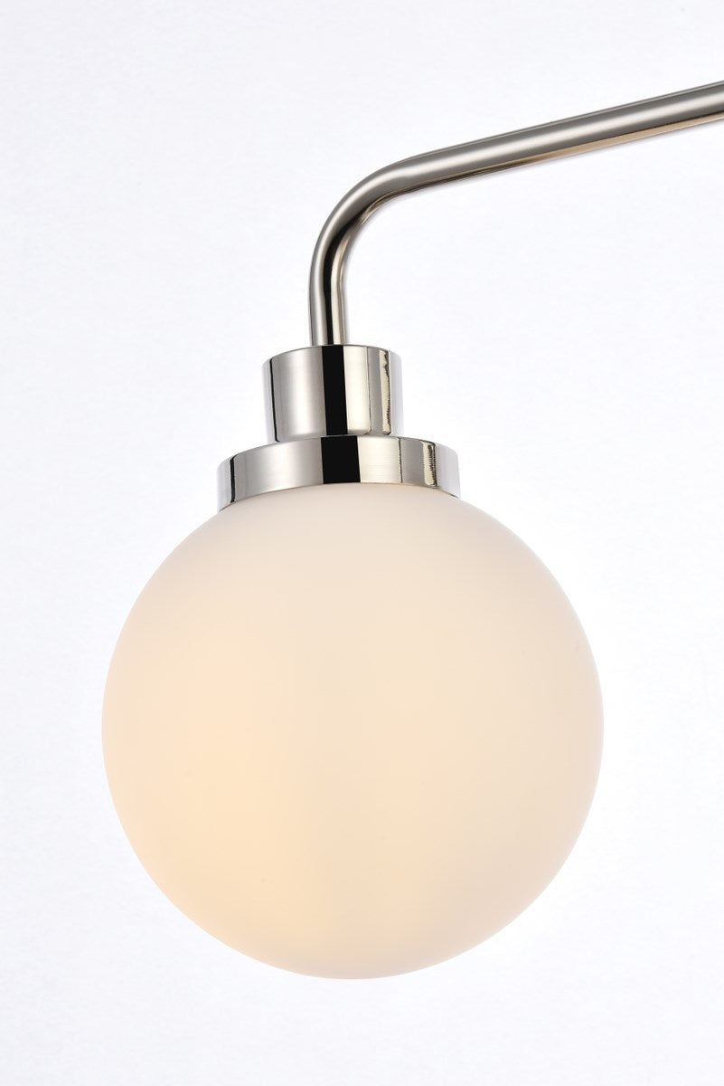 3 lights bath sconce in polished nickel with frosted shade