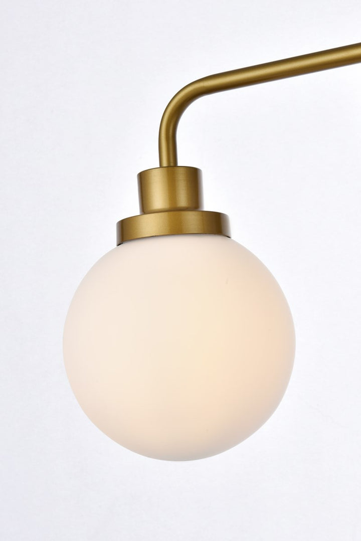 3 Lights Bath Sconce In Brass With Frosted Shade