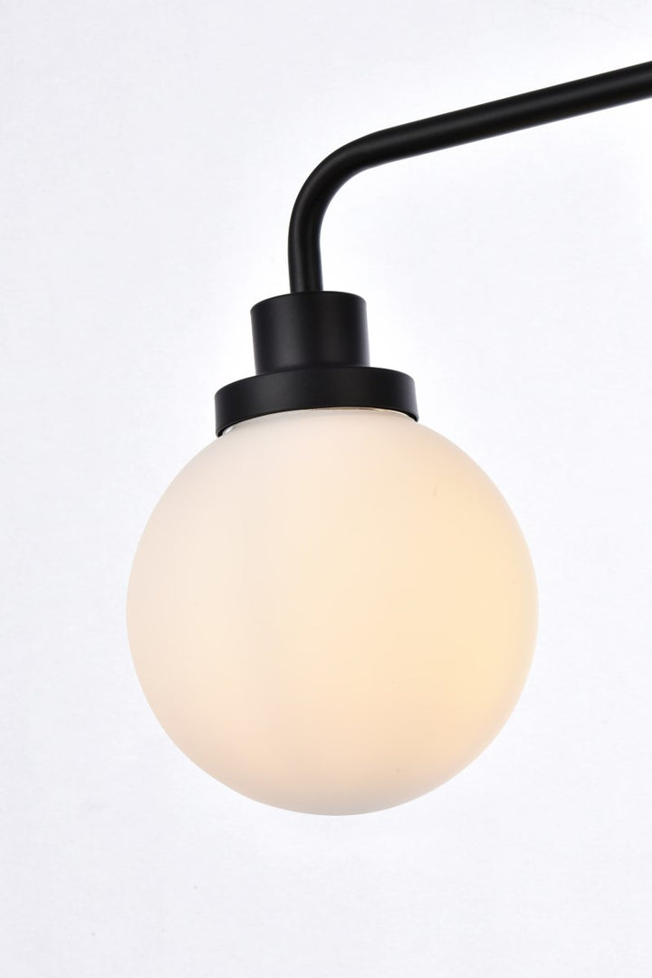 3 Lights Bath Sconce In Black With Frosted Shade