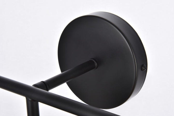 3 Lights Bath Sconce In Black With Frosted Shade