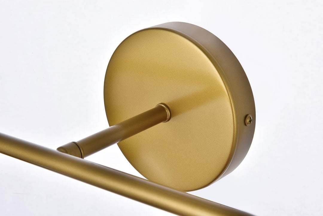 2 Lights Bath Sconce In Brass With Frosted Shade