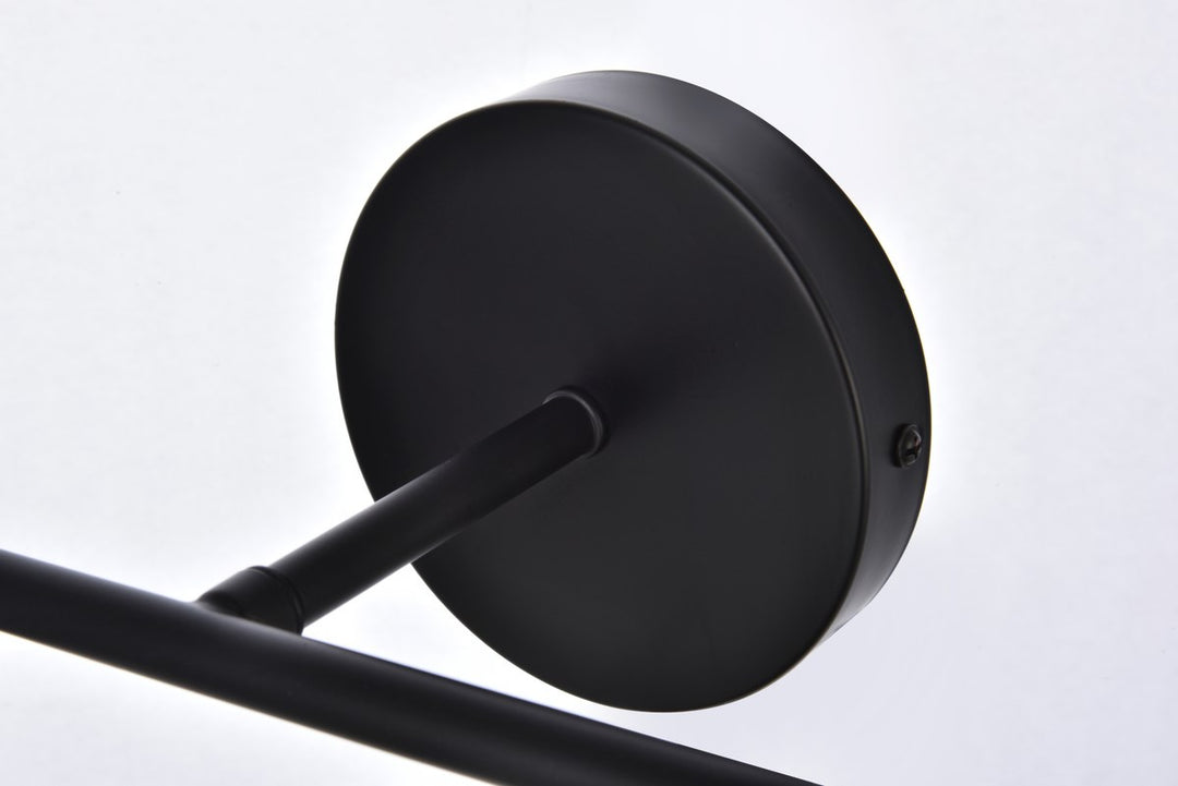 2 Lights Bath Sconce In Black With Frosted Shade