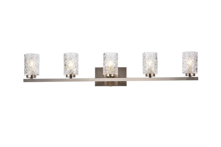 5 lights bath sconce in satin nickel with clear shade by Living District