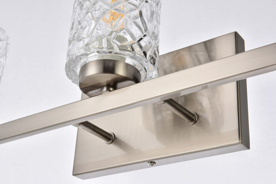 5 lights bath sconce in satin nickel with clear shade