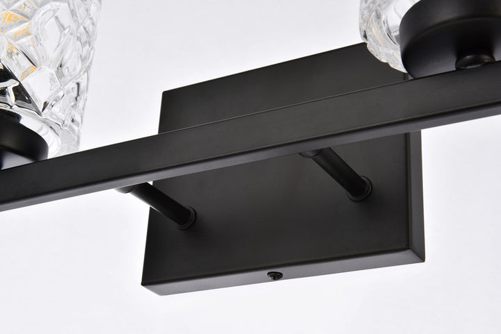 4 Lights Bath Sconce In Black With Clear Shade