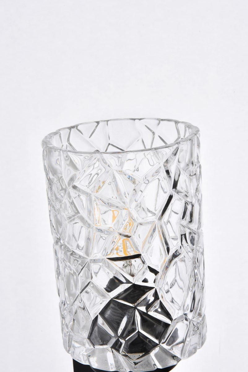 2 Lights Bath Sconce In Black With Clear Shade