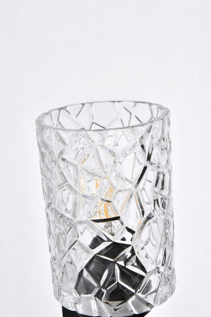 2 Lights Bath Sconce In Black With Clear Shade
