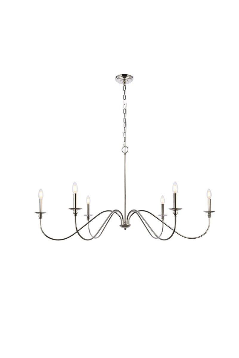 48 Inch Chandelier In Polished Nickel by Living District