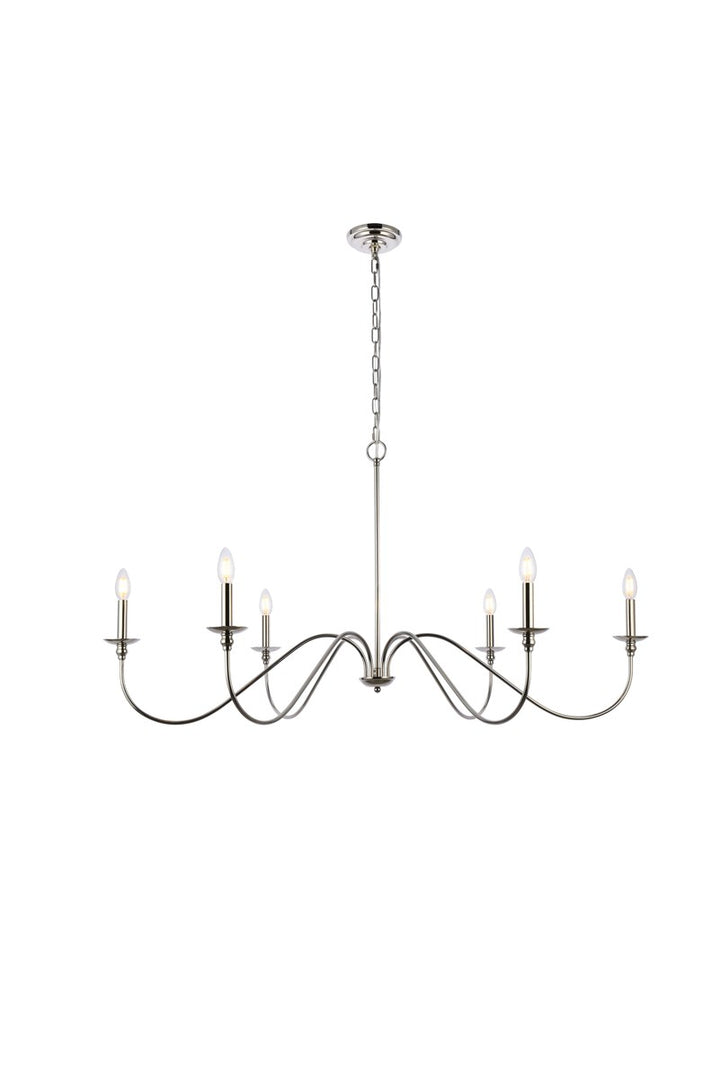 48 Inch Chandelier In Polished Nickel by Living District