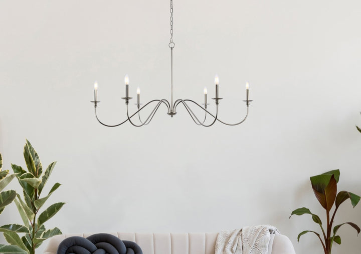 48 Inch Chandelier In Polished Nickel
