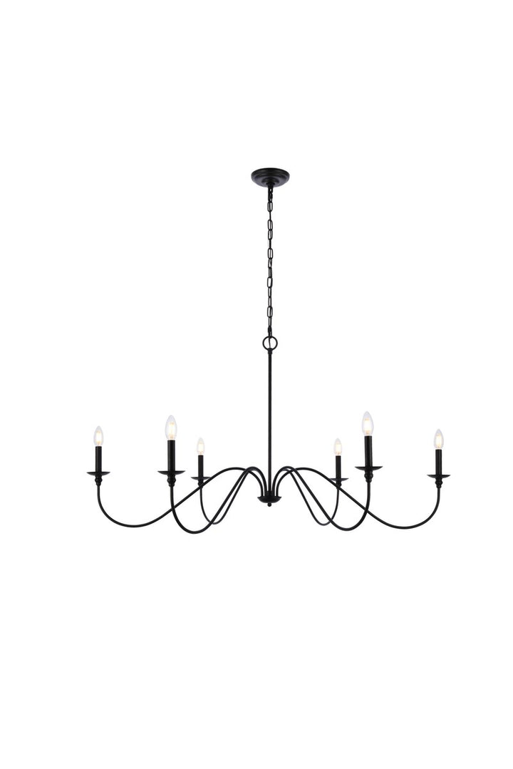 48 Inch Chandelier In Matte Black by Living District