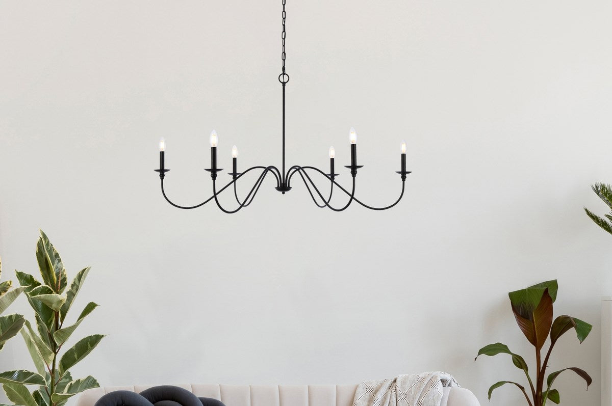 48 Inch Chandelier In Matte Black