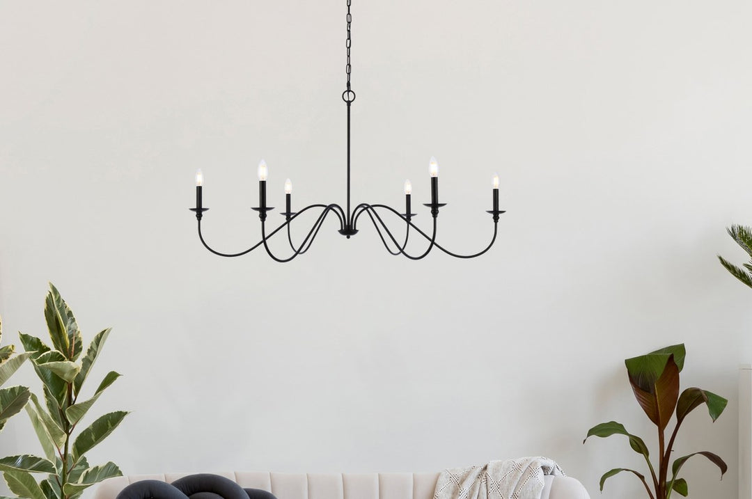 48 Inch Chandelier In Matte Black