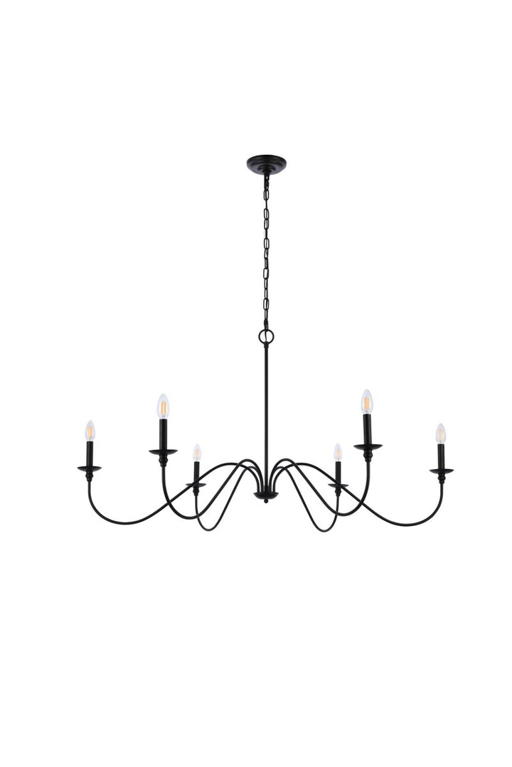 48 Inch Chandelier In Matte Black