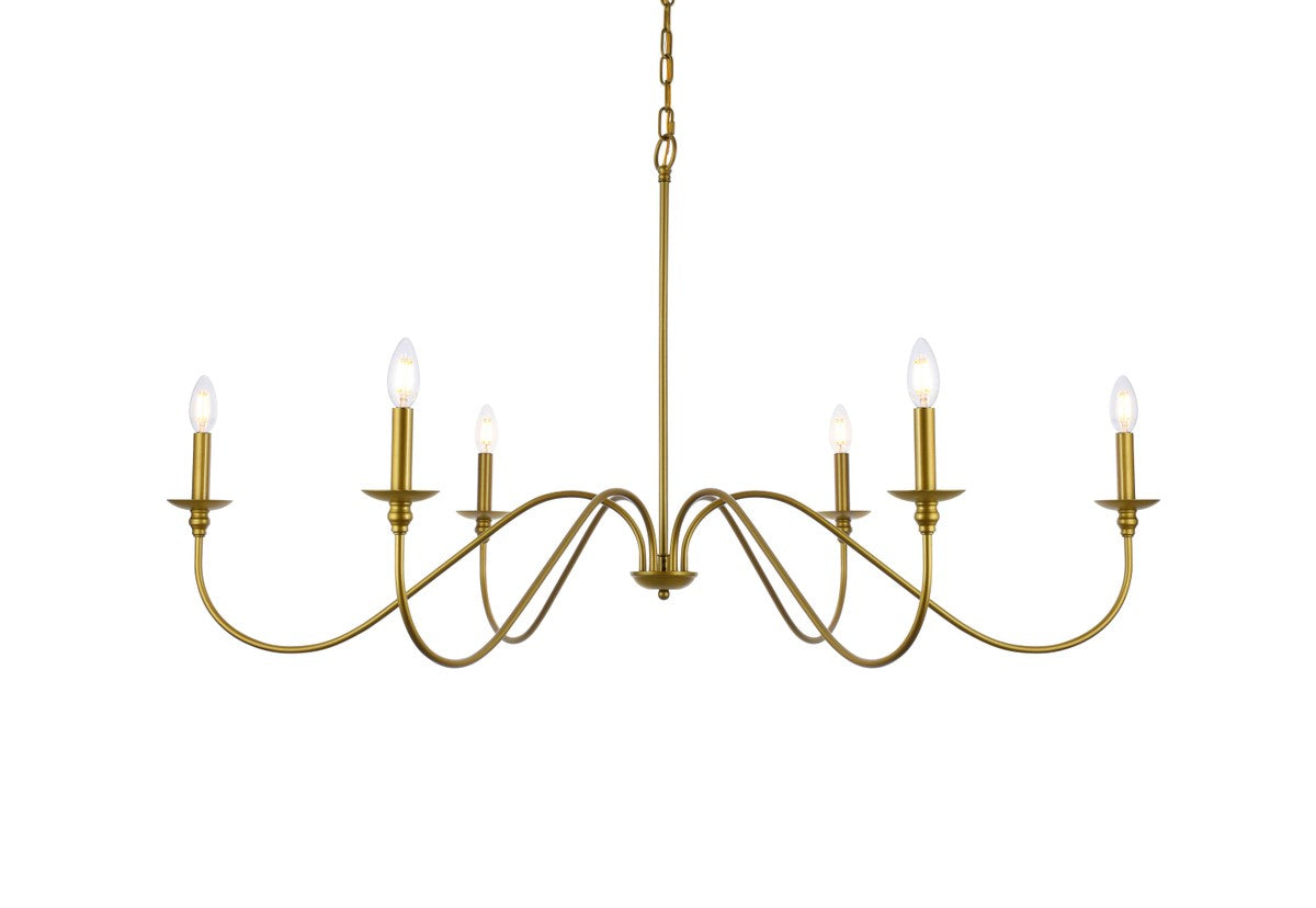 48 Inch Chandelier In Brass