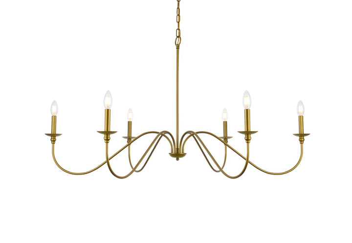 48 Inch Chandelier In Brass