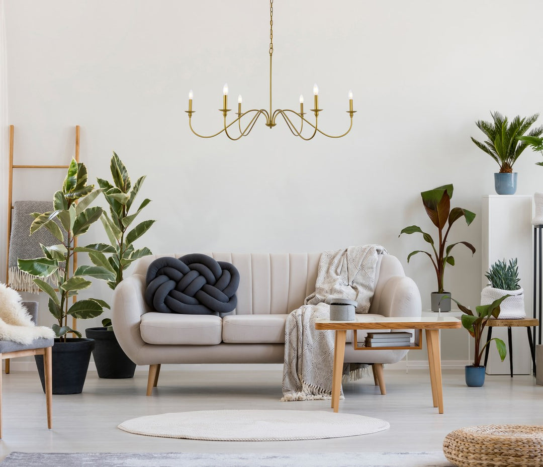 48 Inch Chandelier In Brass
