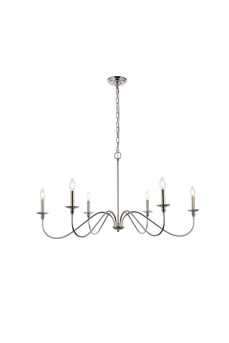 42 Inch Chandelier In Polished Nickel by Living District