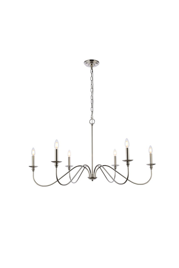 42 Inch Chandelier In Polished Nickel by Living District