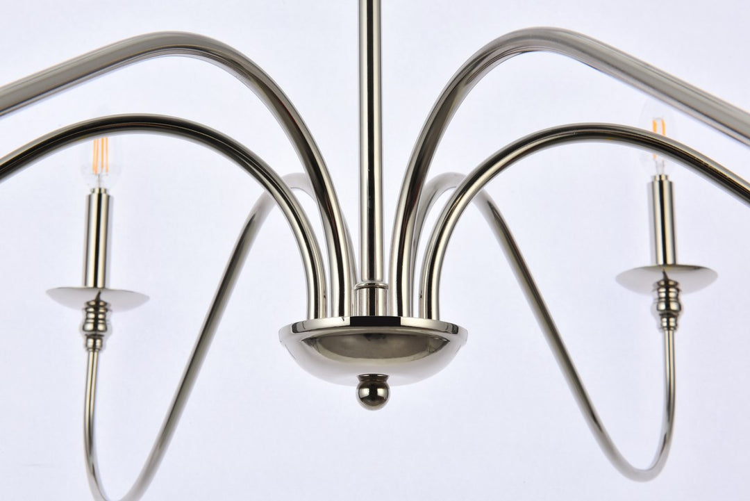 42 Inch Chandelier In Polished Nickel