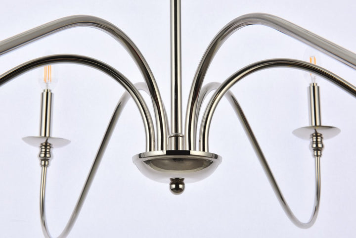 42 Inch Chandelier In Polished Nickel