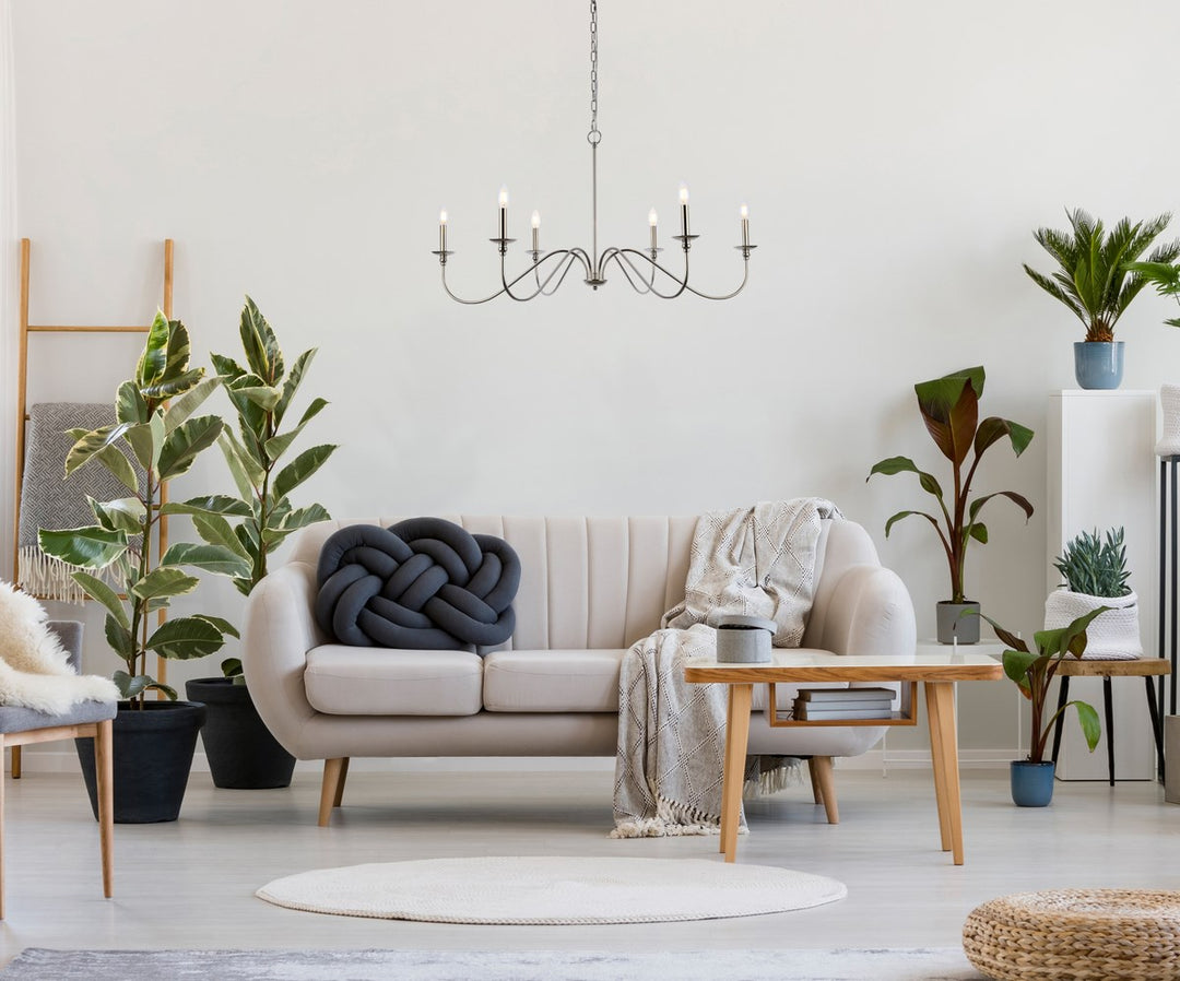 42 Inch Chandelier In Polished Nickel