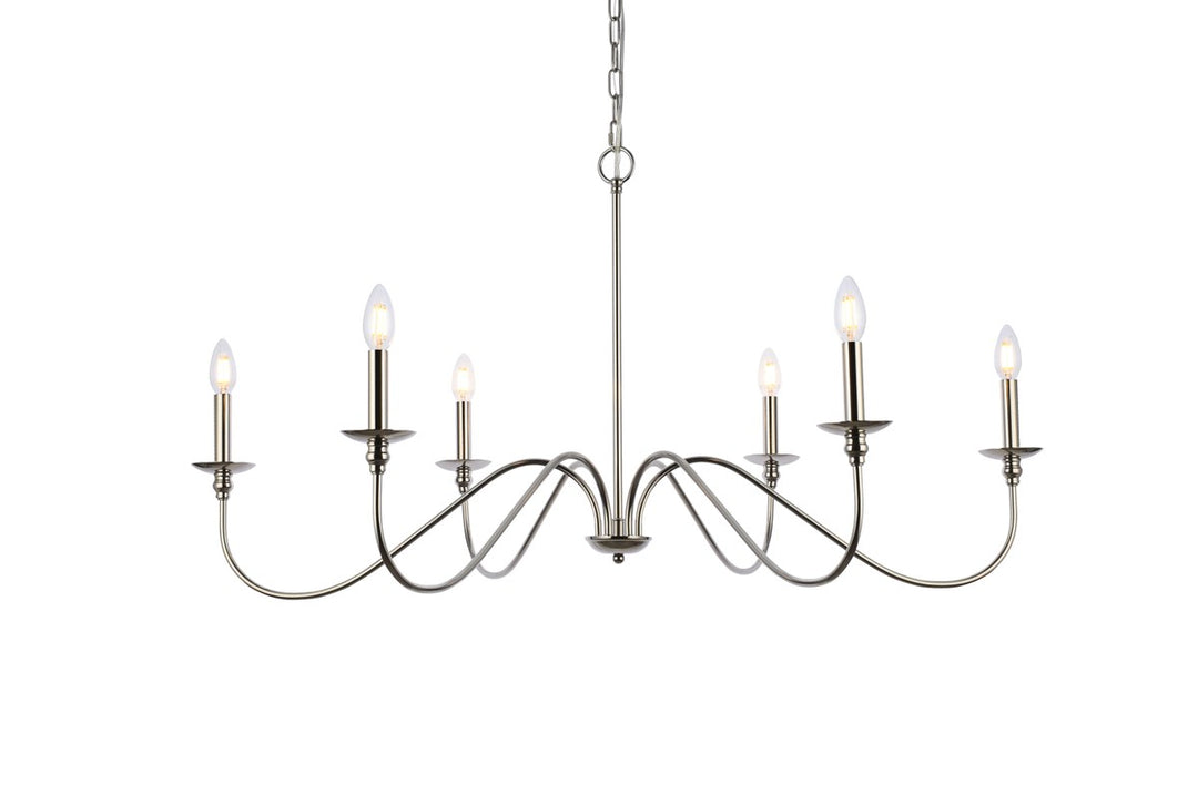 42 Inch Chandelier In Polished Nickel