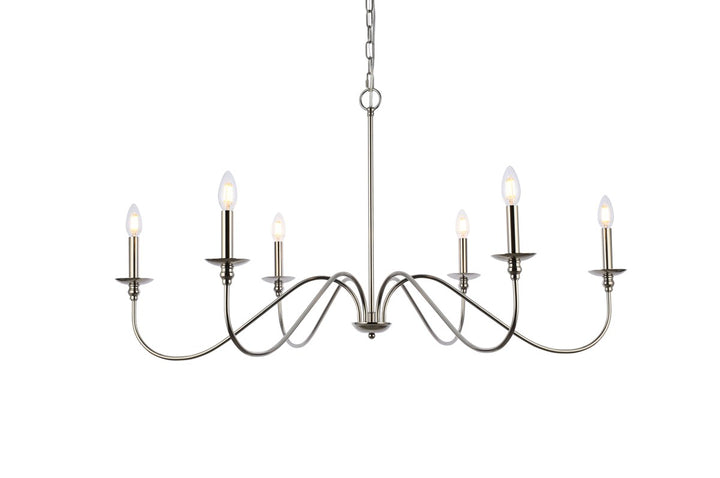 42 Inch Chandelier In Polished Nickel