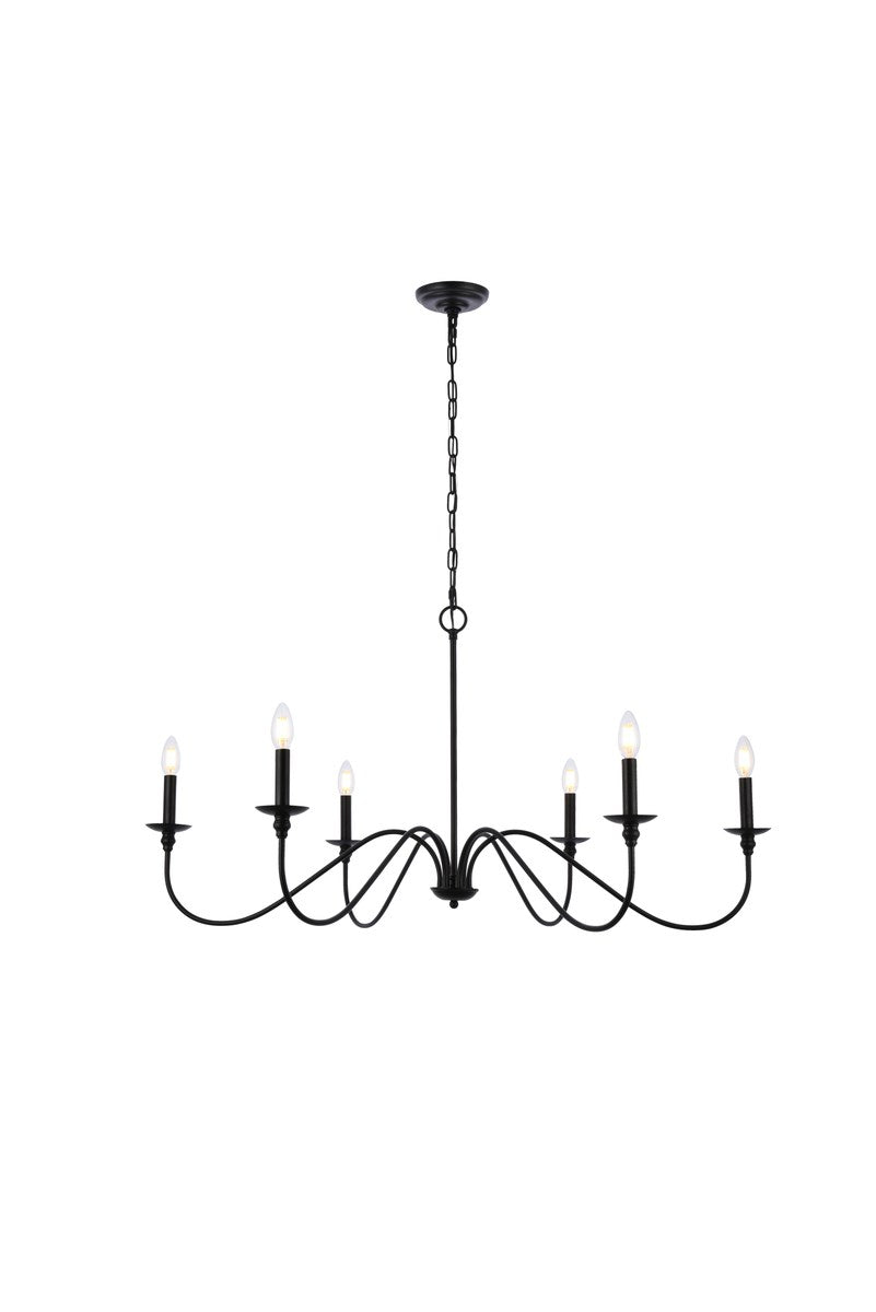 42 Inch Chandelier In Matte Black by Living District