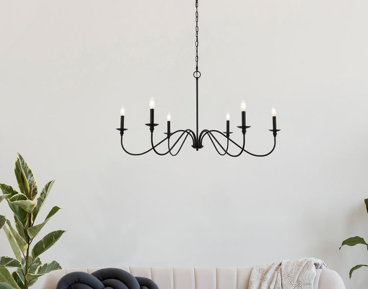 42 Inch Chandelier In Matte Black