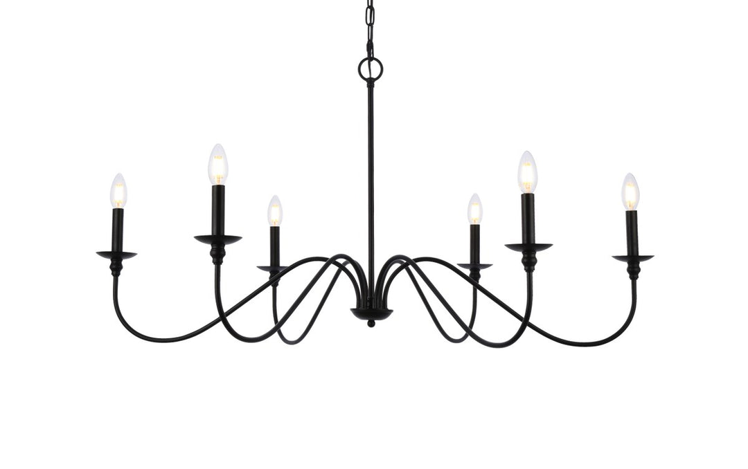 42 Inch Chandelier In Matte Black