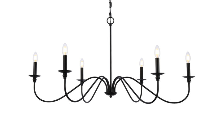 42 Inch Chandelier In Matte Black