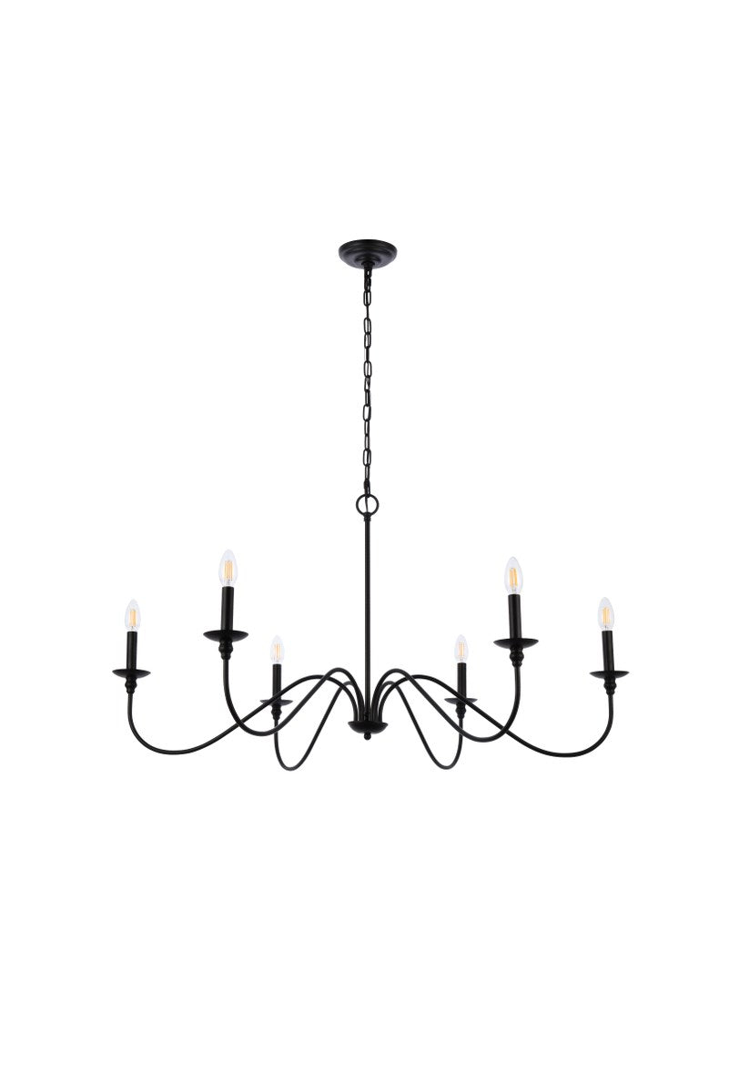 42 Inch Chandelier In Matte Black